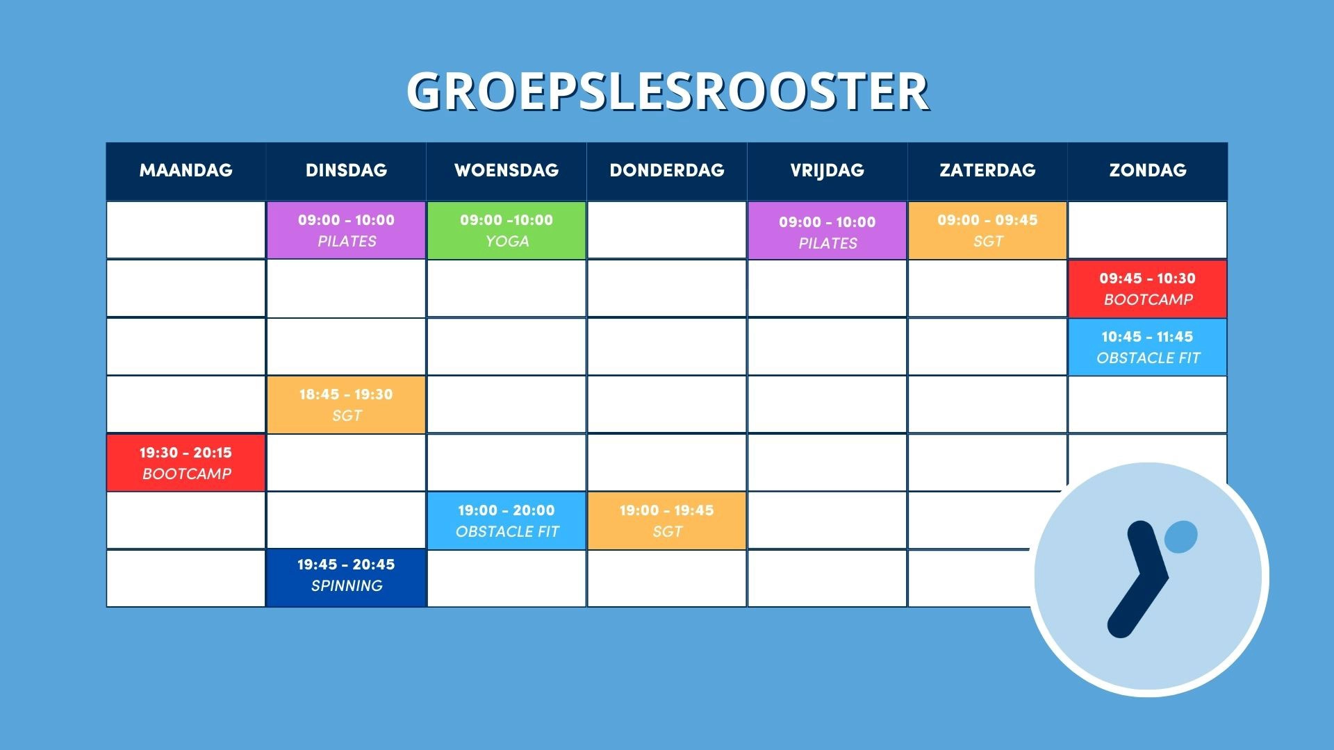 Groepslessenrooster Dynamico in Rucphen en Zevenbergen