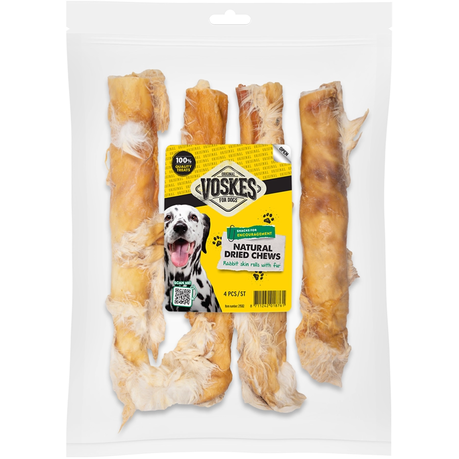 KONIJNENHUIDROLLEN MET VACHT | VOSKES