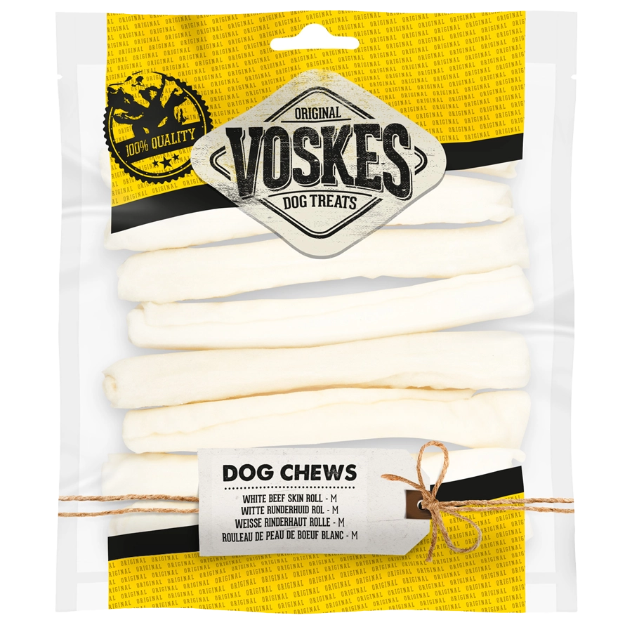 WHITE RAWHIDE ROLL - 8PCS |  | VOSKES