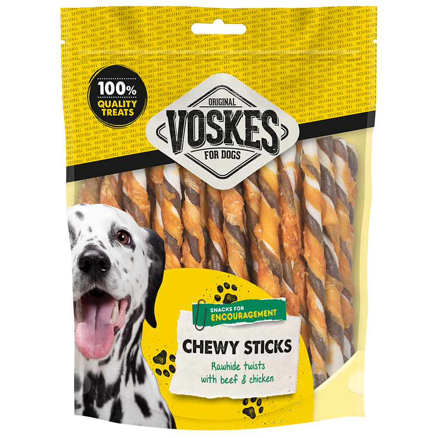 RAWHIDE STICKS BEEF & CHICKEN - 40PCS |  | VOSKES