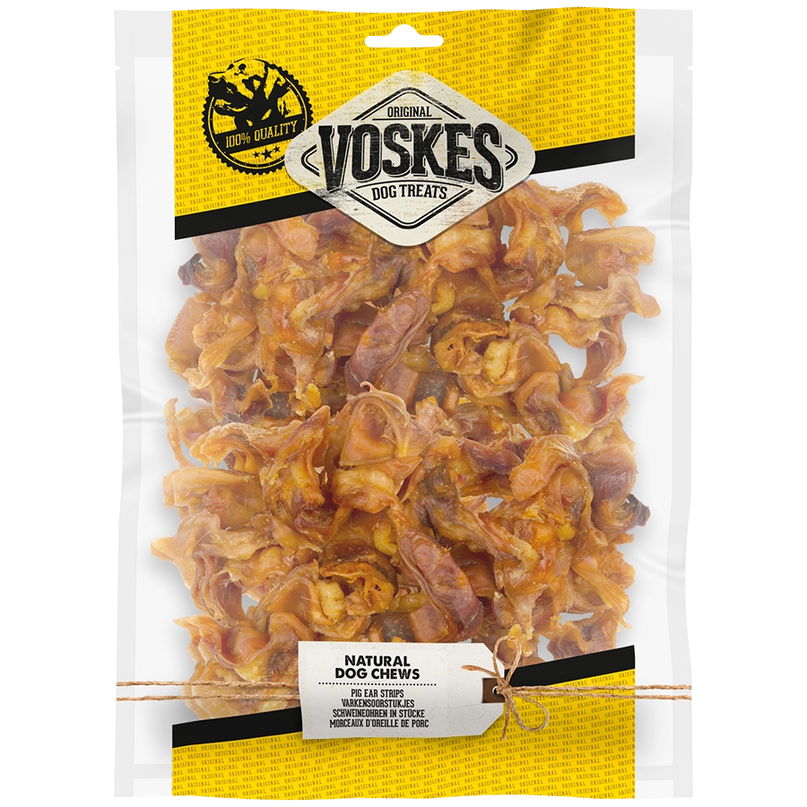 SCHWEINEOHRMUSCHELN | Varkensoren hond | Voskes Treats | VOSKES