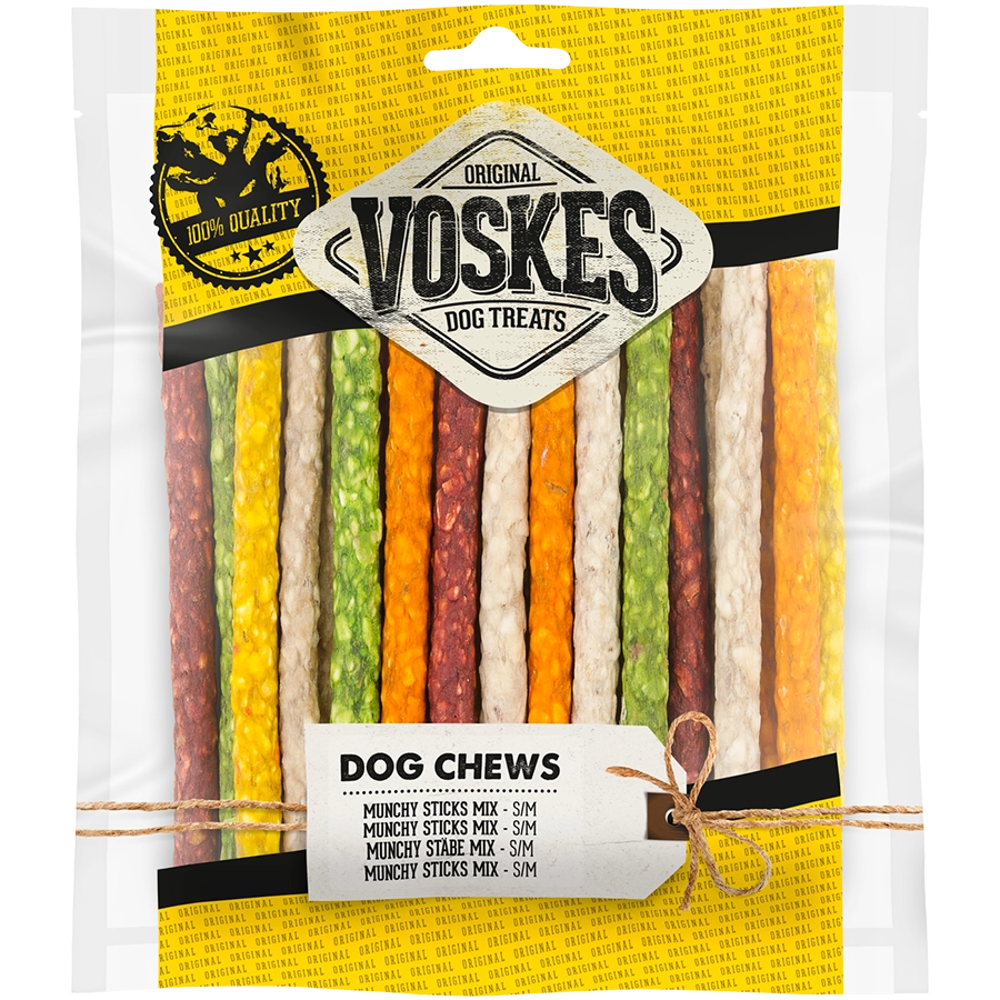 MUNCHY STICKS MIX 12,5CM - 25ST | Kauwnsnack hond | Voskes Treats | VOSKES