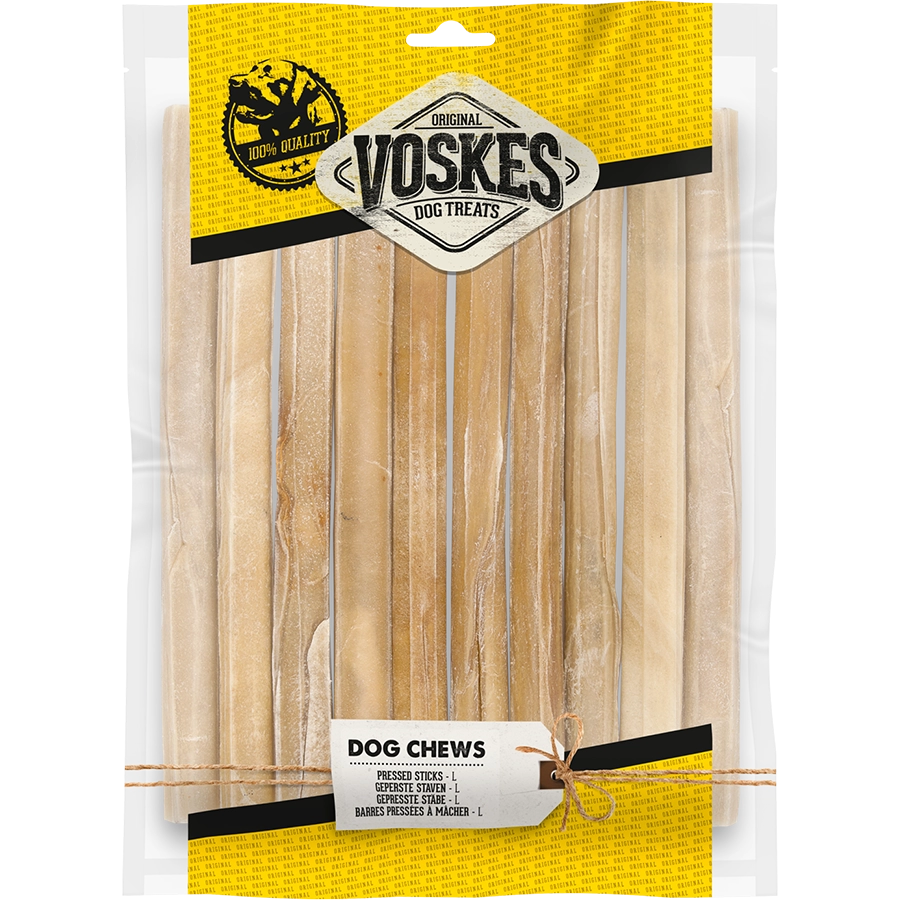 GEPRESSTE STÄBE L 25,5CM - 10ST | Gedroogde hondensnacks | Voskes Treats | VOSKES