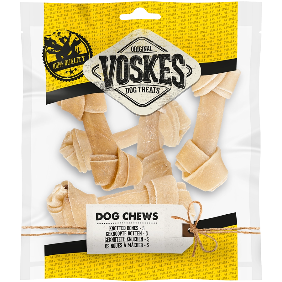 GEKNOTETE KNOCHEN S 10-11,5CM - 5ST | Gedroogde hondensnacks | Voskes Treats | VOSKES
