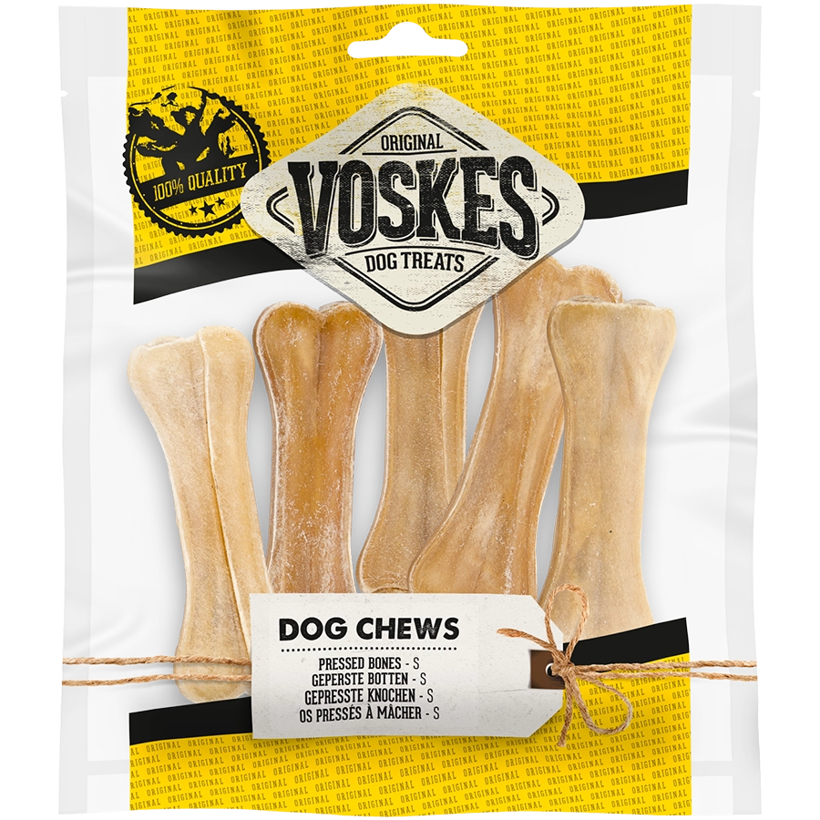 GEPRESSTE KNOCHEN S 10CM - 5ST | Geperste botten hond | Voskes Treats | VOSKES
