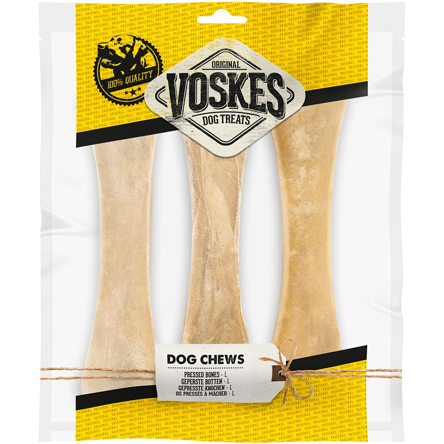 OS PRESSÉS L 20CM - 3PCS | Geperste botten hond | Voskes Treats | VOSKES