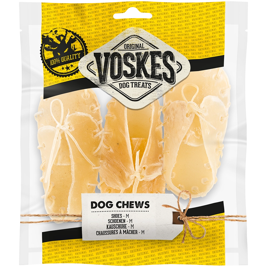 SCHOENEN M 12,5CM - 3ST | Gedroogde hondensnack |  Voskes Treats | VOSKES