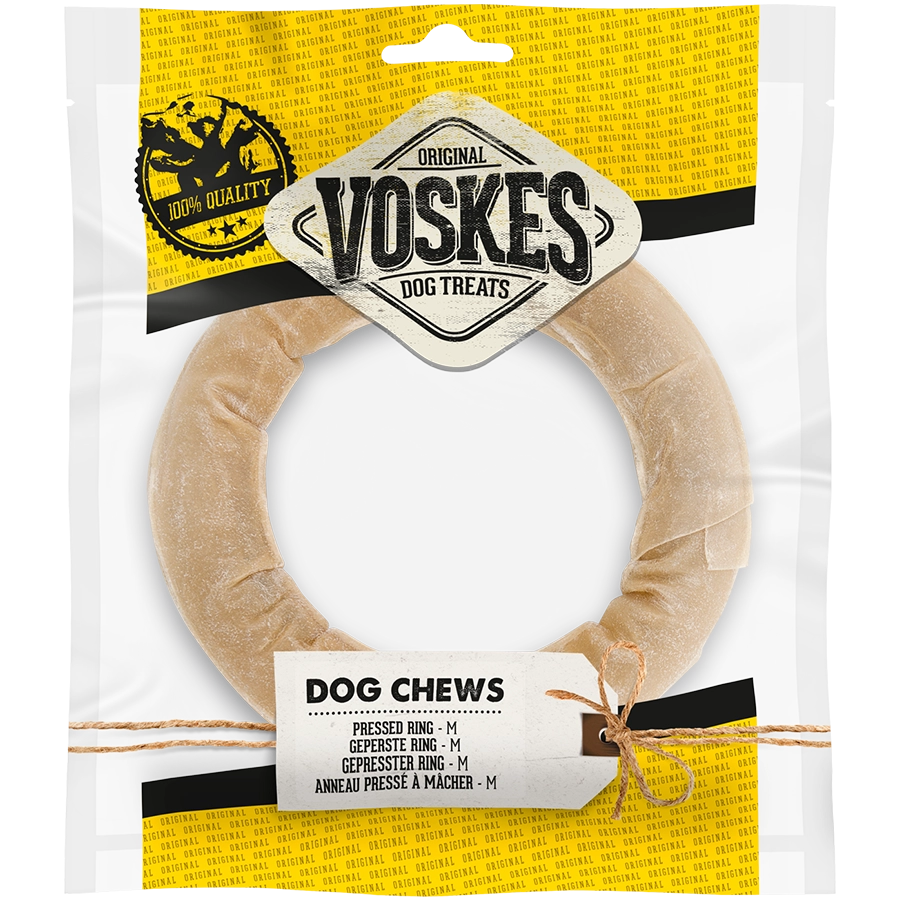 GEPRESSTER RING M 15CM - 1ST | Runderhuid hond | Voskes Treats | VOSKES