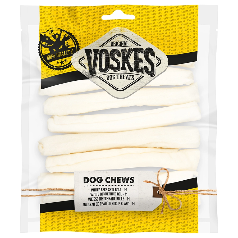 WHITE RAWHIDE ROLL - 8PCS |  | VOSKES