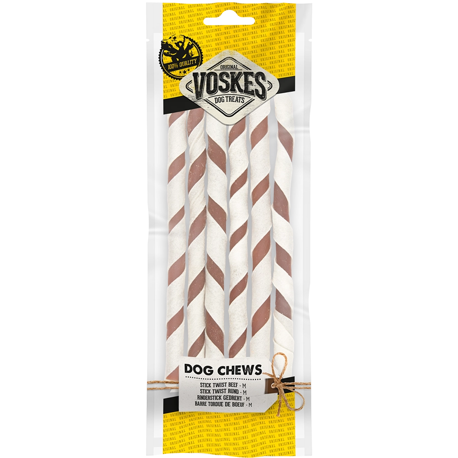 STICK TWIST BEEF | Kauwsticks hond | Voskes Treats | VOSKES