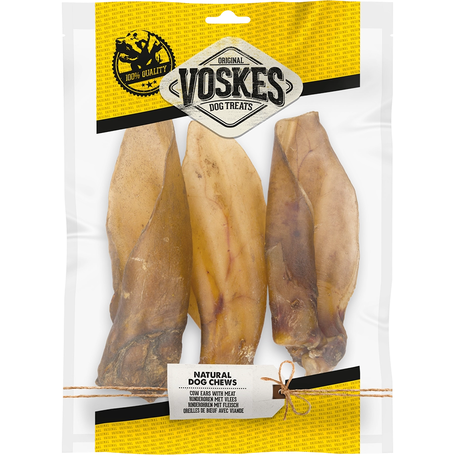 OREILLES DE BŒUF AVEC CONQUE - 3PCS | Runderoren hond | Voskes Treats | VOSKES