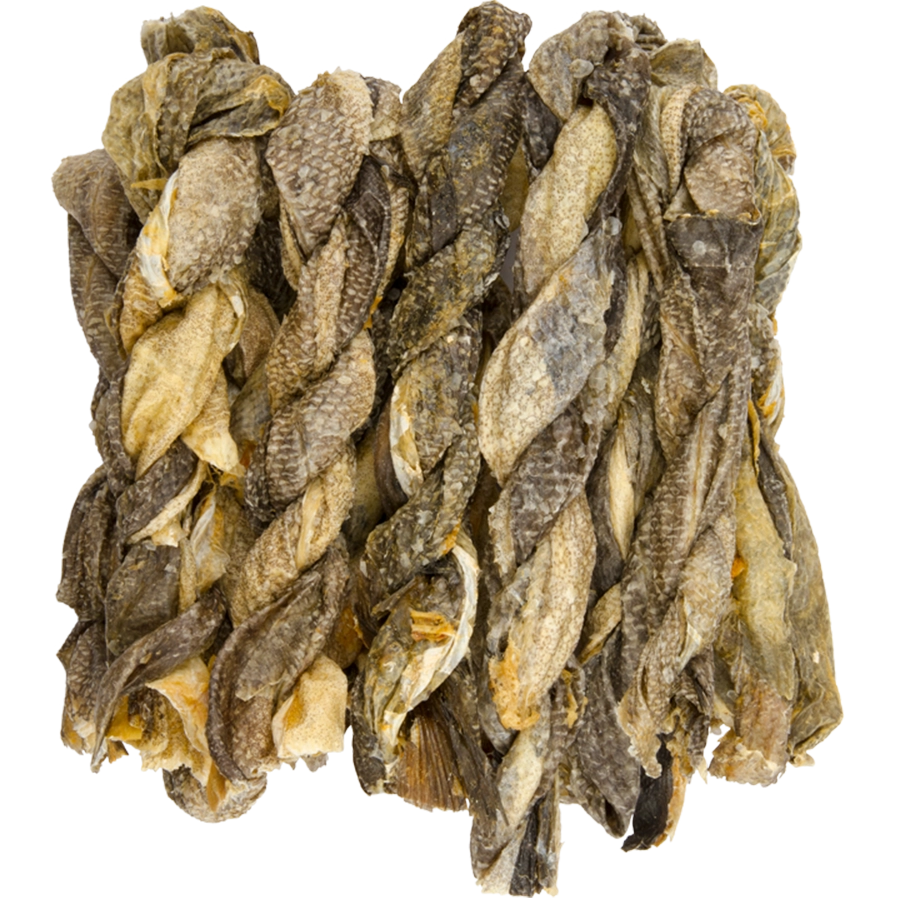 FISH TWIST | Gedroogde zalmhuid hond | Voskes Treats | VOSKES