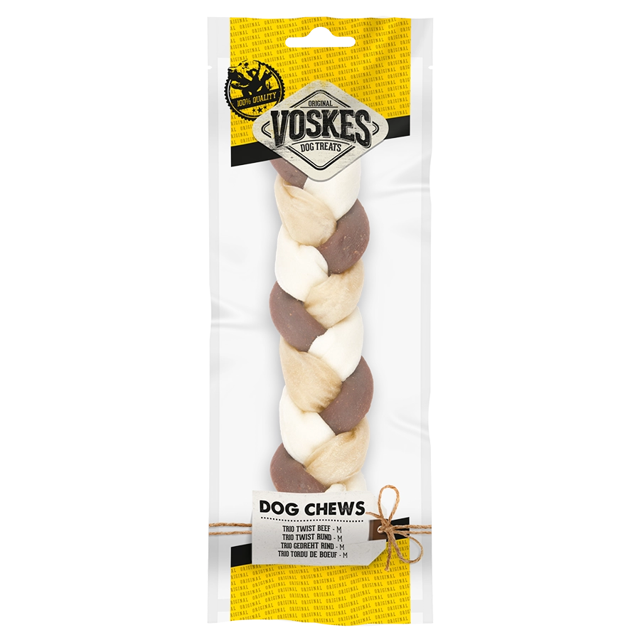 TRIO TORDU DE BŒUF | Runderhuid hond | Voskes Treats | VOSKES