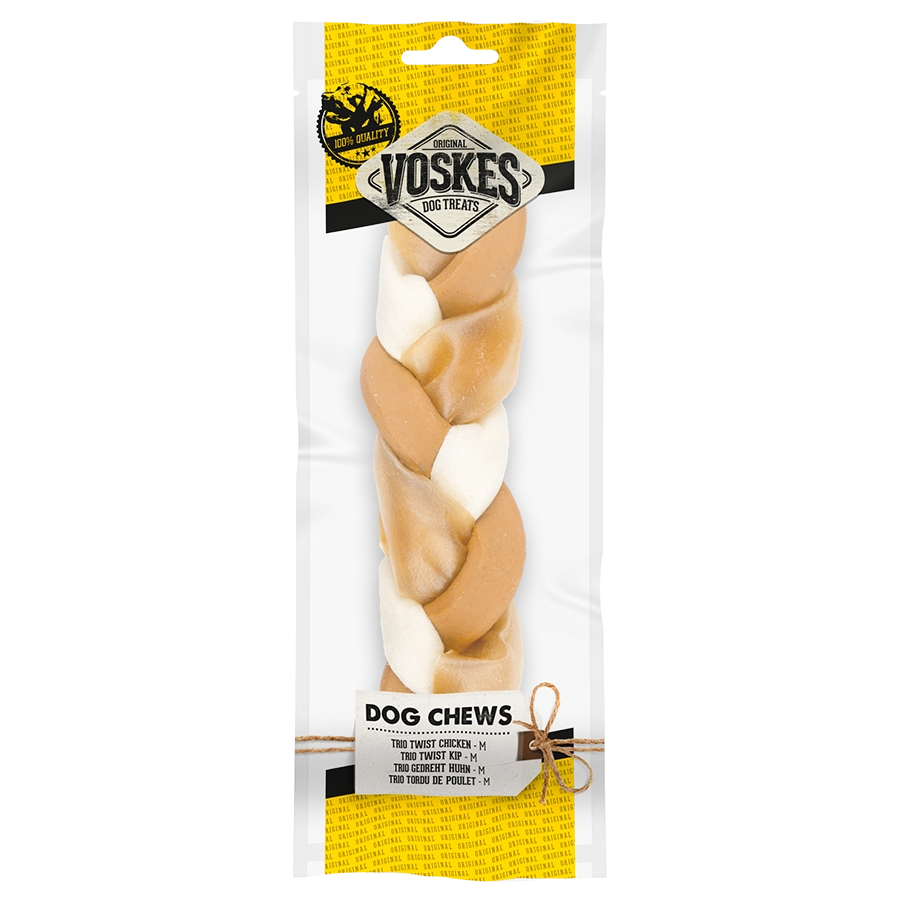 TWIST TRIO KIP | Kip snack hond | Voskes Treats | VOSKES
