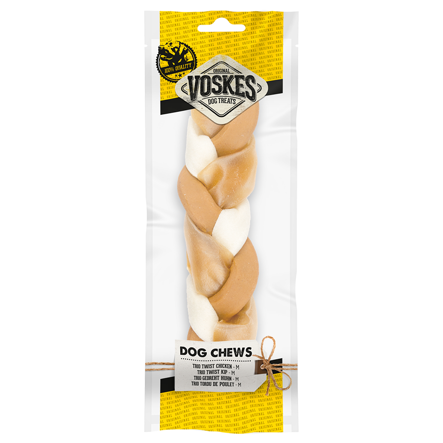 TRIO TWIST CHICKEN (M) | Kip snack hond | Voskes Treats | VOSKES