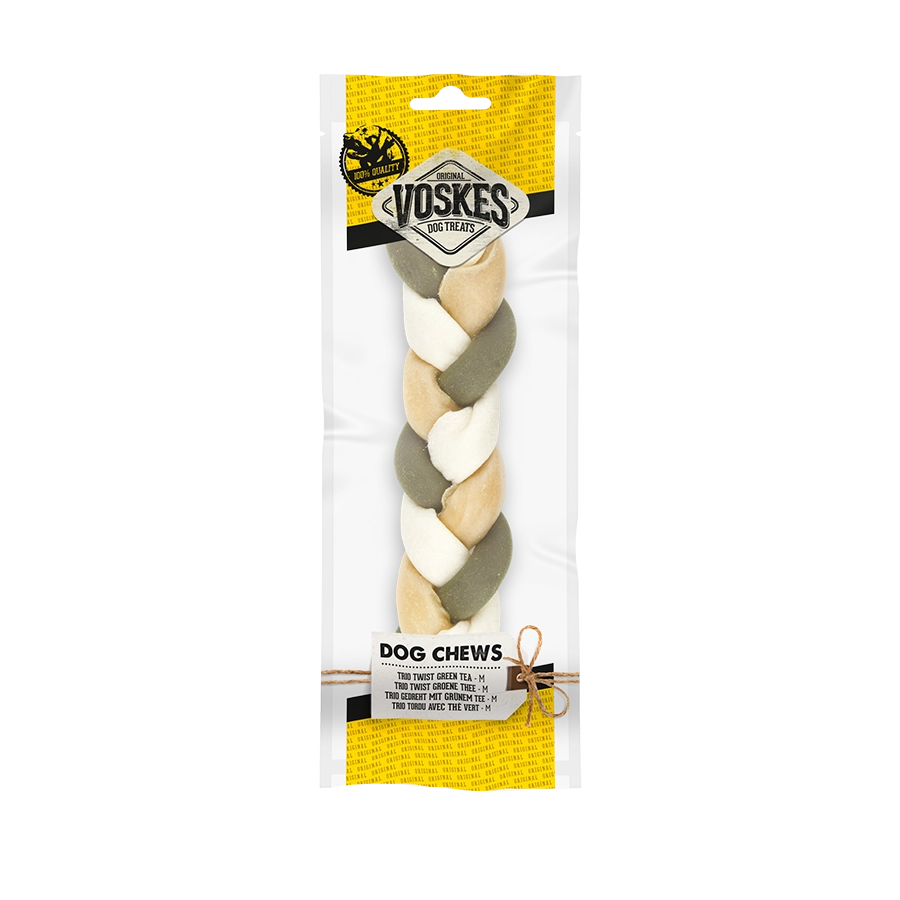 TWIST DUO GROENE THEE | Kauwsnack hond | Voskes Treats | VOSKES