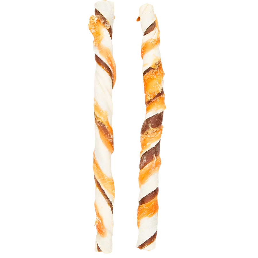 RAWHIDE STICKS WITH BEEF & CHICKEN 25CM - 2PCS  | Kauwsticks hond | Voskes Treats | VOSKES