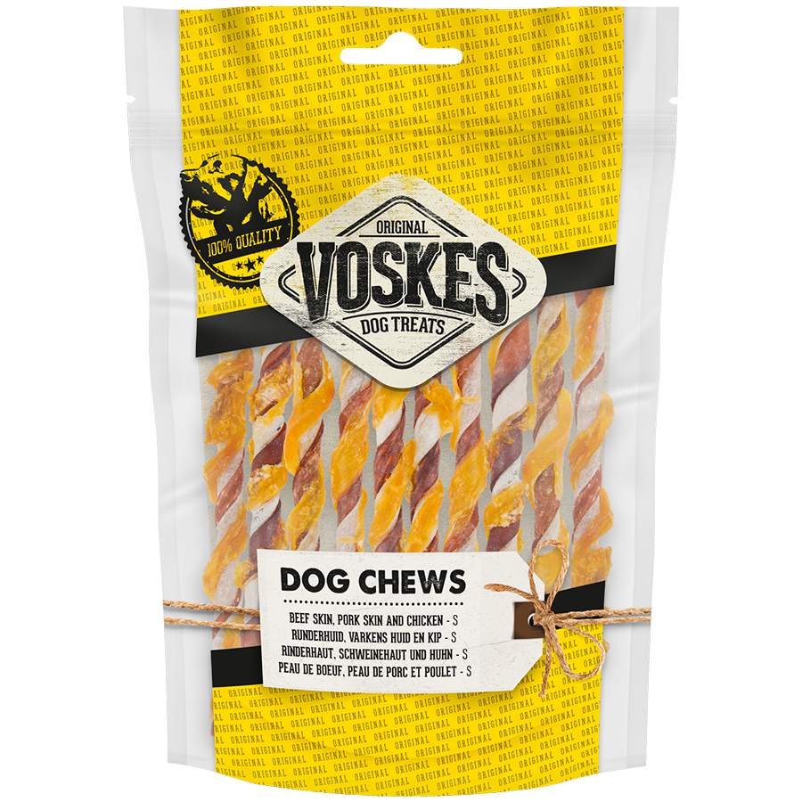 (STICK) BEEF RAWHIDE, BEEF AND CHICKEN (M) | VOSKES