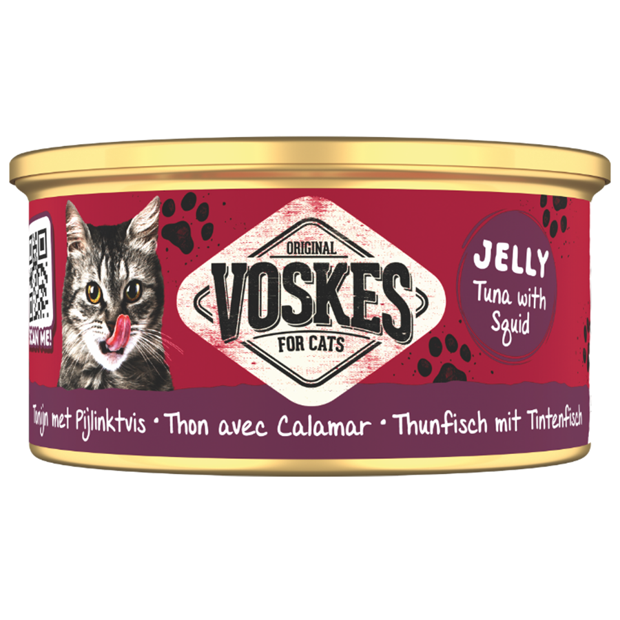 GELEI TONIJN MET PIJLINKTVIS | Kattensnack met tonijn met pijlinktvis | Voskes Treats | VOSKES