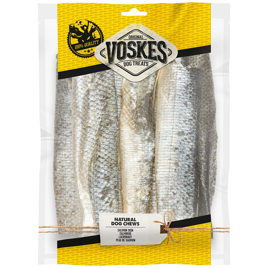 SALMON SKIN | Gedroogde zalmhuid | Voskes Treats | VOSKES