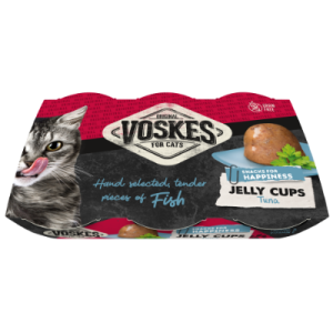 JELLY CUPS TUNA <br> (6 X 25G) | Kattensnack met tonijn | Voskes Treats | VOSKES