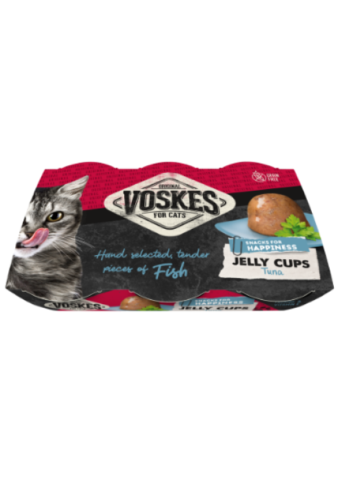 GELEE CUPS THUNFISCH (6 X 25G) | Kattensnack met tonijn | Voskes Treats | VOSKES