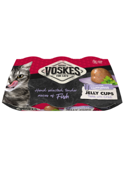 JELLY CUPS TUNA & CRAB (6 X 25G) | VOSKES