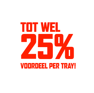 Tot wel 25% voordeel per tray